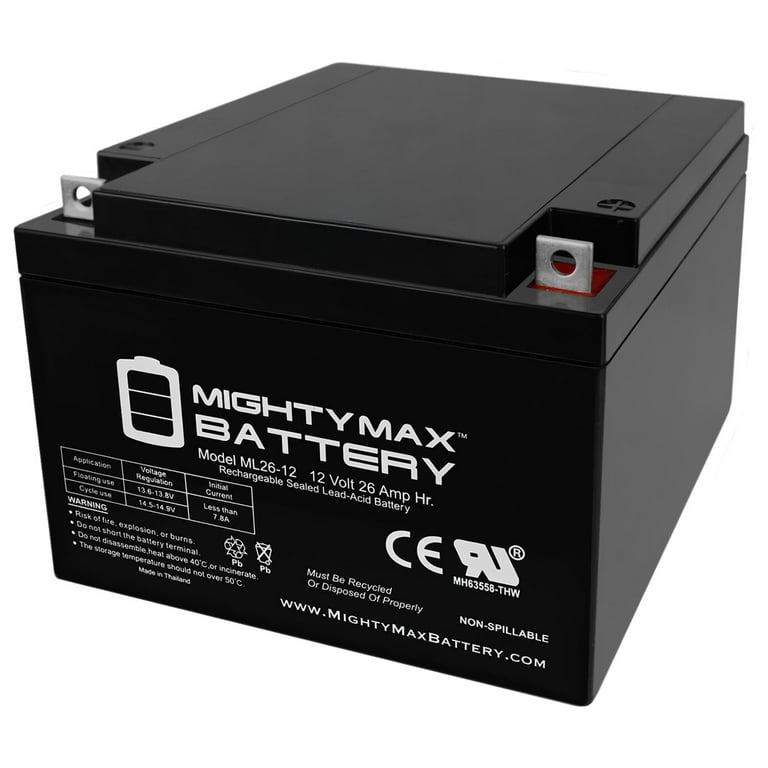 ML26-12 12V 26AH SEALED 12 VOLT DEEP - CYCLE RECHARGEABLE BATTERY