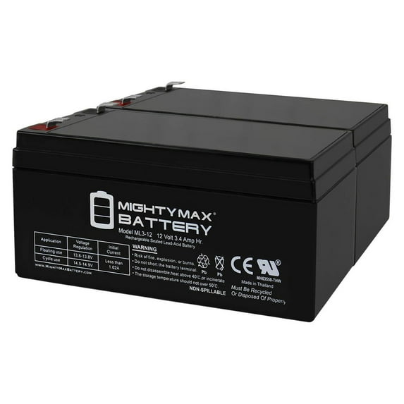 ML3-12 12V 3.4AH SLA Battery for VISION CP1232 TEMPEST TR32-12 - 2 Pack