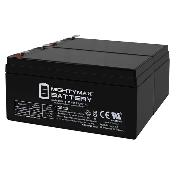 ML3-12 - 12V 3AH SLA Replacement Battery for APC ES BE350T - 2 Pack