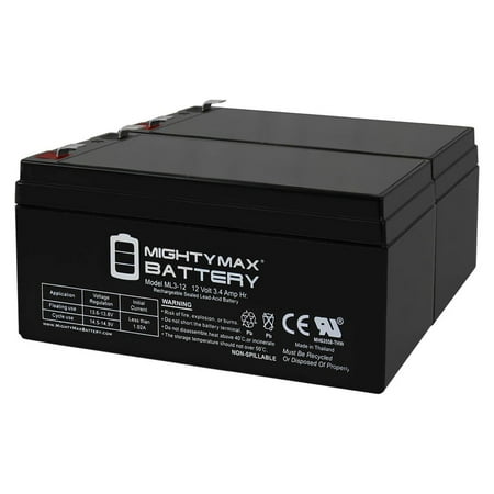 ML3-12 - 12V 3AH Replacement Battery for APC Back-UPS ES BE350C / BE350R - 2 Pack