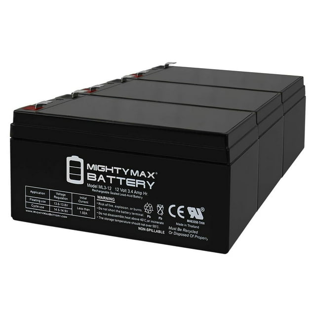 ML3-12 - 12V 3AH SLA Replacement Battery for WP2.9-12T - 3 Pack