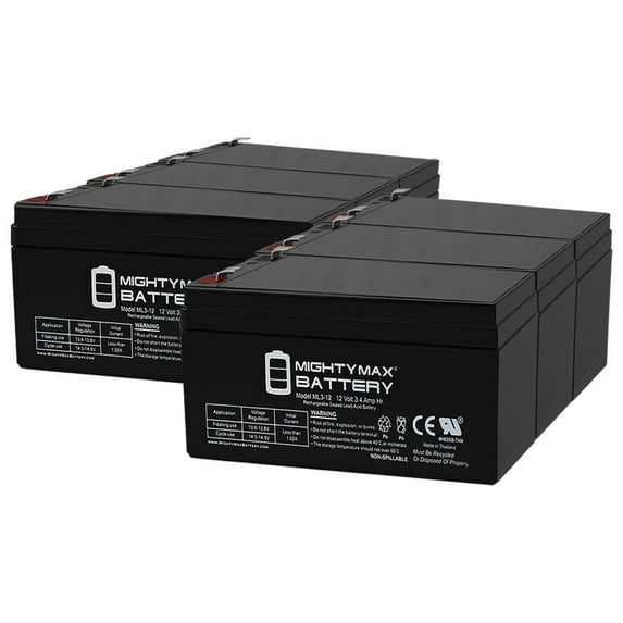 ML3-12 12V 3.4AH Compatible UPS Battery for APC RBC35 - 6 Pack