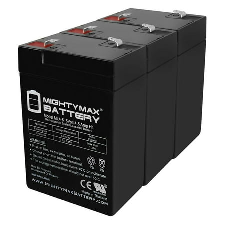 ML4-6 - 6V 4.5AH Compatible UPS Battery Replacement for APC AP370 - 3 Pack