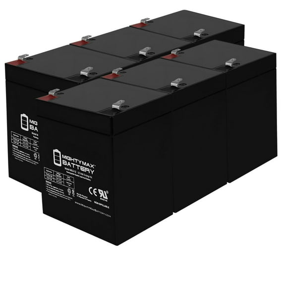 ML5-12 - 12V 5AH Solex BD124 Alarm Back Up DSC Security Panel Replacement Battery - 6 Pack