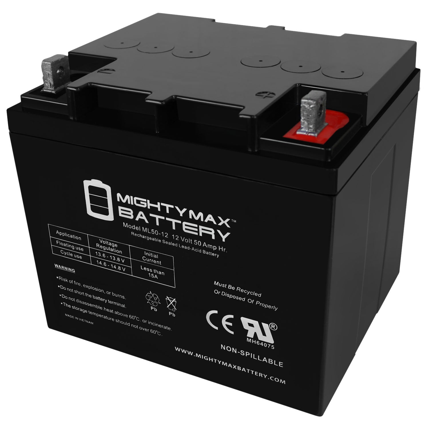 ML50-12 -12V 50AH SLA Replaces Battery Replaces 150w  NPX150