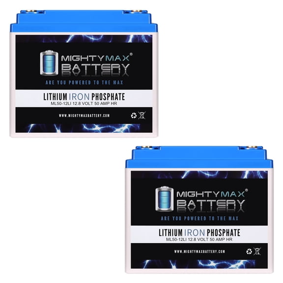 ML50-12LI - 12 Volt 50 AH Deep Cycle Lithium Iron Phosphate (LiFePO4) Rechargeable and Maintenance Free Battery - Pack of 2