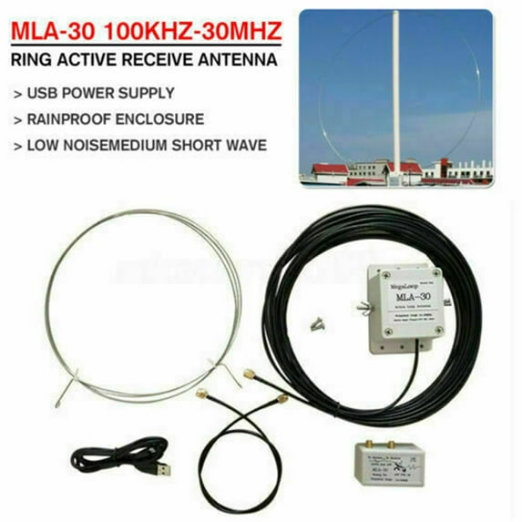MLA-30+ 0.5MHz-30MHz Ring Active Receive Antenna Wave S DR Loop Radio w/ Antenna