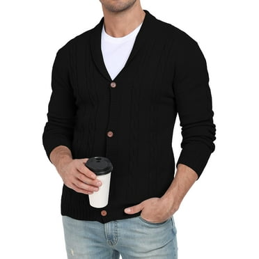 MLANM Men Cardigans V Neck Casual Knitted Sweaters Buttons Warm Jumpers Lightweight Long Sleeve Knitwear
