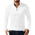thumbnail image 1 of MLANM Men's Long Sleeve Polo Shirts Quarter-Zip Casual Slim Fit Mock Neck Basic Designed Cotton Shirts Male Tops, 1 of 7