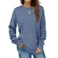 thumbnail image 1 of MLANM Sweatshirts for Women Crewneck Casual Long Sleeve Shirts Tunic Tops, L Blue, 1 of 7
