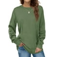 thumbnail image 1 of MLANM Sweatshirts for Women Crewneck Casual Long Sleeve Shirts Tunic Tops, XL Green, 1 of 7