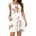 thumbnail image 1 of MLANM Women Summer Casual Swing T Shirt Dresses Beach Cover Up Loose Dress with Pockets, S Print White, 1 of 8
