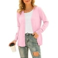 thumbnail image 1 of MLANM Womens Long Sleeve Open Front Cardigans Classic V Neck Button Down Sweaters, L Pink, 1 of 5