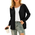 thumbnail image 1 of MLANM Womens Long Sleeve Open Front Cardigans Classic V Neck Button Down Sweaters, S Black, 1 of 5