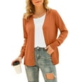 thumbnail image 1 of MLANM Womens Long Sleeve Open Front Cardigans Classic V Neck Button Down Sweaters, XL Orange, 1 of 5