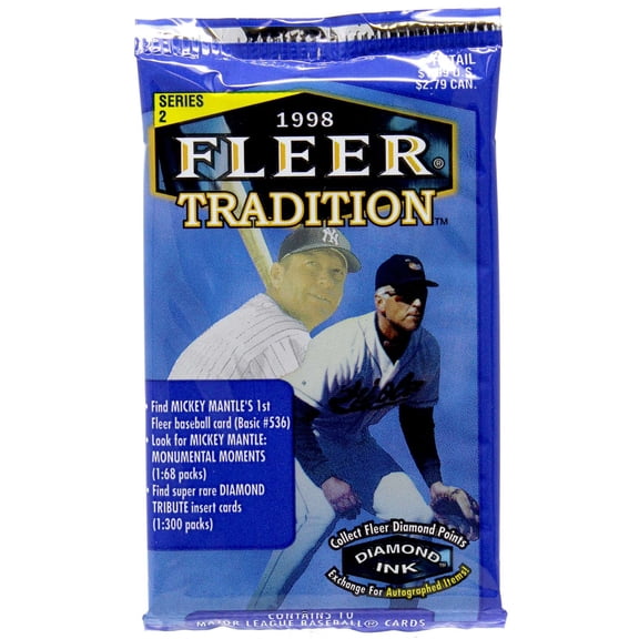 MLB 1998 Series 2 Tradition Baseball Trading Card RETAIL Pack [10 Cards]