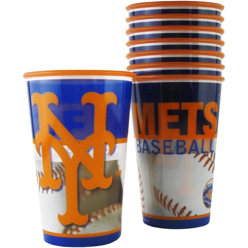 MLB 20 oz New York Mets Plastic Souvenir Cups, 8pk