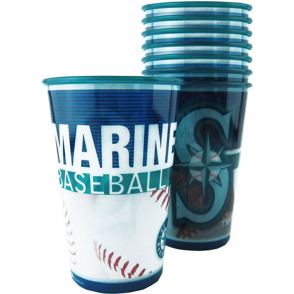 MLB 20 oz Seattle Mariners Plastic Souvenir Cups, 8pk