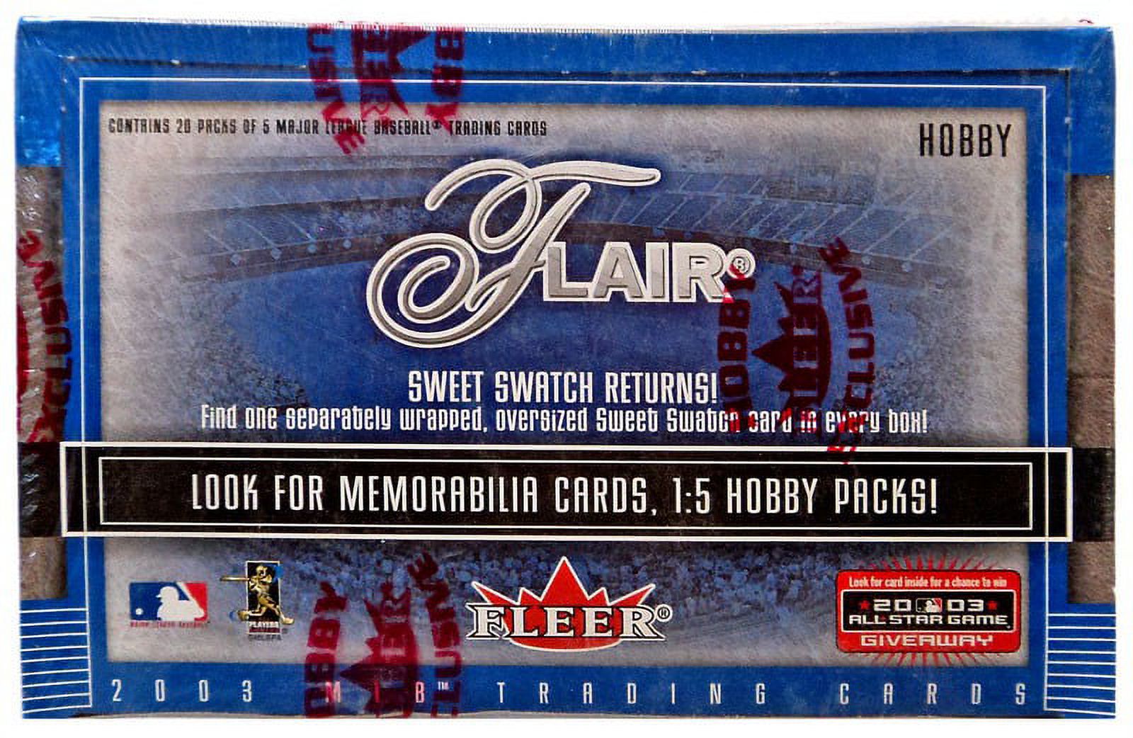 MLB 2003 Flair Trading Card HOBBY Box [Sweet Swatch Returns]