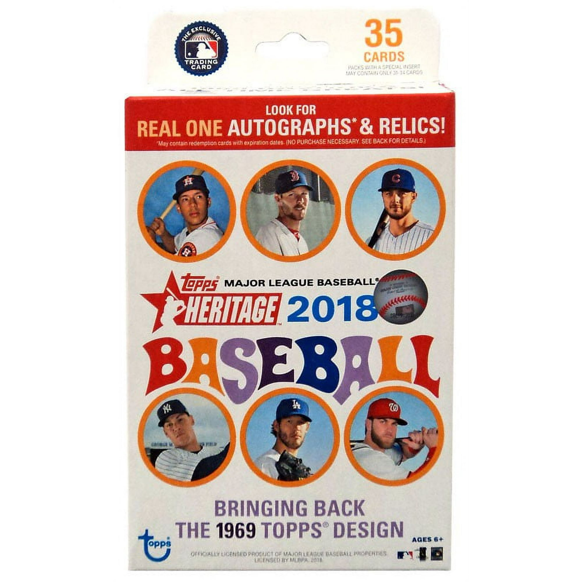 MLB 2018 Topps Heritage Baseball Trading Cards Hanger Box