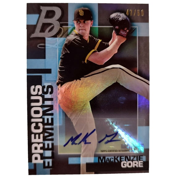 MLB 2020 Bowman Platinum Precious Elements MacKenzie Gore Trading Card (Rookie, Autographed, 47/50)