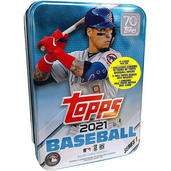 MLB 2021 Series 1 Baseball Javier Baez Trading Card Tin Set (75 Cards)