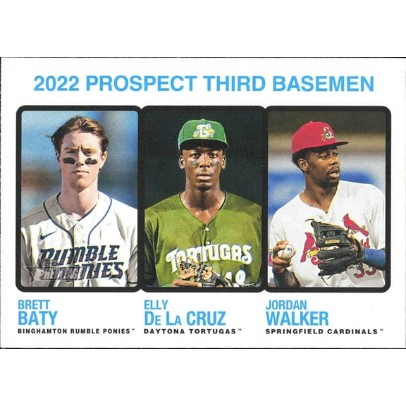 MLB 2022 Heritage Baseball  Elly De La Cruz, Jordan Walker & Brett Baty #184 (Rookie Prospects Third Basemen)