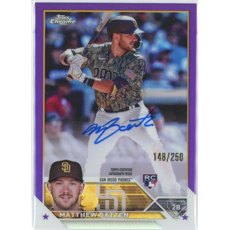 MLB 2023 Topps Chrome Purple 148/250 Matthew Batten RA-MBA (Rookie Auto)