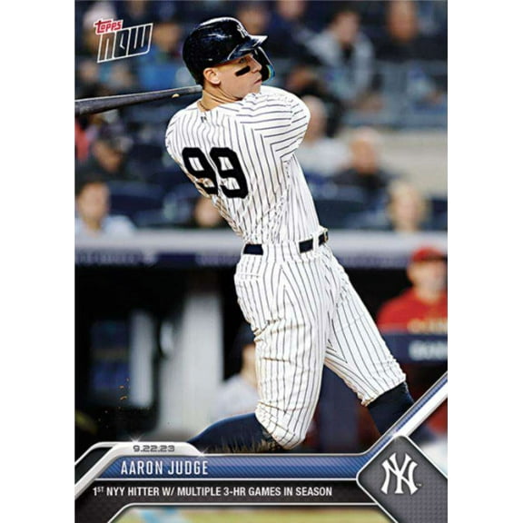 MLB 2023 Topps Now Baseball Aaron Judge #904 (1st NYY Hitter W/ Multiple 3-HR Games In a Season)