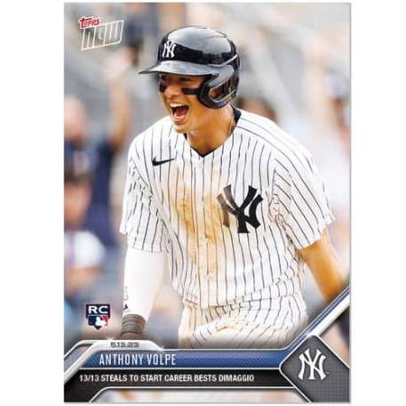 MLB 2023 Topps Now Baseball Anthony Volpe #283 (Rookie, 13/13 Steals to Start Career Bests DiMaggio)