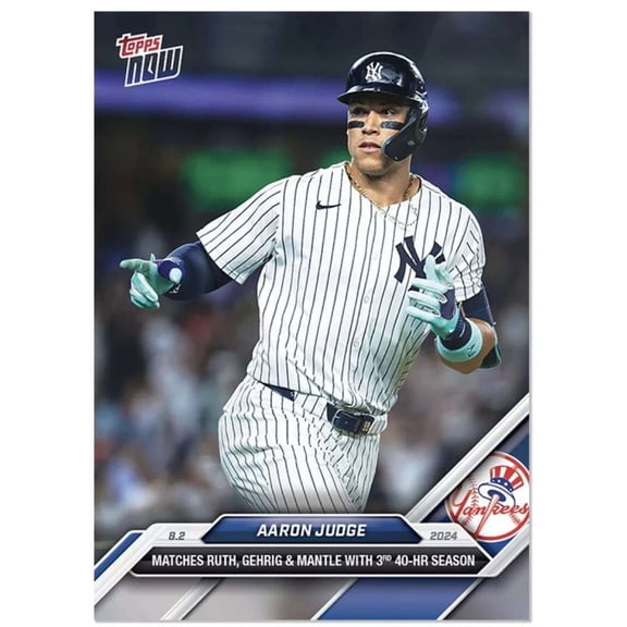MLB 2024 NOW Baseball Aaron Judge #504 (Matches Ruth, Gehrig & Mantle with 3rd 40-HR Season)