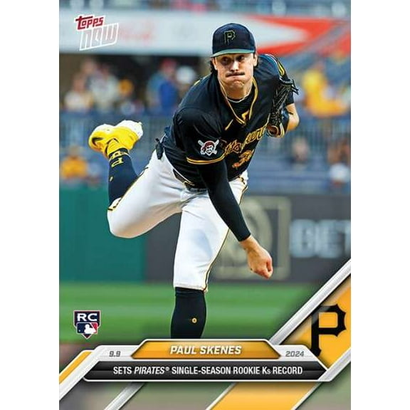 MLB 2024 NOW Baseball Paul Skenes #667 (Rookie, Sets Pirates Single-Season Rookie Ks Record)
