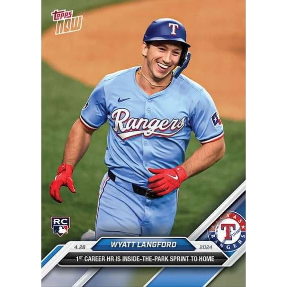 MLB 2024 NOW Baseball Wyatt Langford #132 (Rookie, 1st Career HR is Inside-The-Park Sprint to Home)