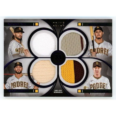 MLB 2024 Topps Museum Collection Primary Pieces Quad Relics 5/15 Tatis Jr., Machado, Bogaerts, Kim FPQR-TMBK