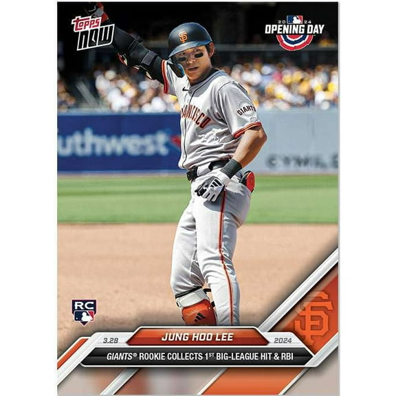 MLB 2024 Topps Now Baseball Jung Hoo Lee #8 (Rookie, Collects 1st Big League Hit & RBI)
