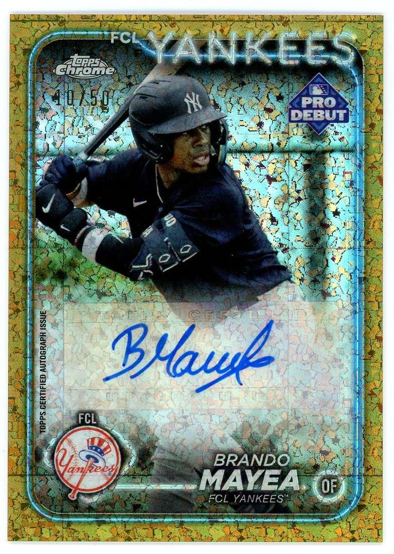 MLB 2024 Topps Pro Debut 10/50 Gold MiniDiamond Refractor Brando Mayea