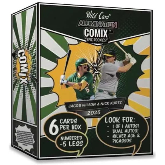 MLB Alumination 2025 Comix Epic Rookies Baseball Jacob Wilson & Nick Kurtz Trading Card HOBBY Box
