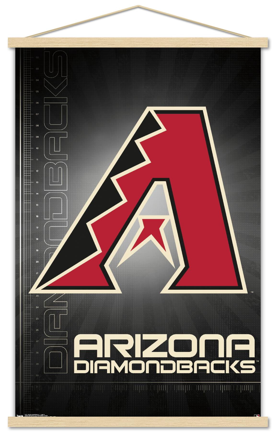 MLB Arizona Diamondbacks - Logo 16 Wall Poster with Wooden Magnetic Frame, 22.375" x 34"