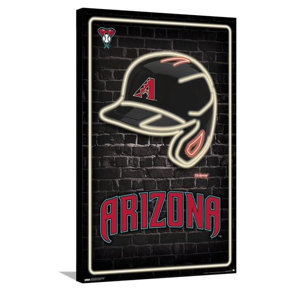 MLB Arizona Diamondbacks - Neon Helmet 23 Canvas Wall Poster, 22.375" x 34"