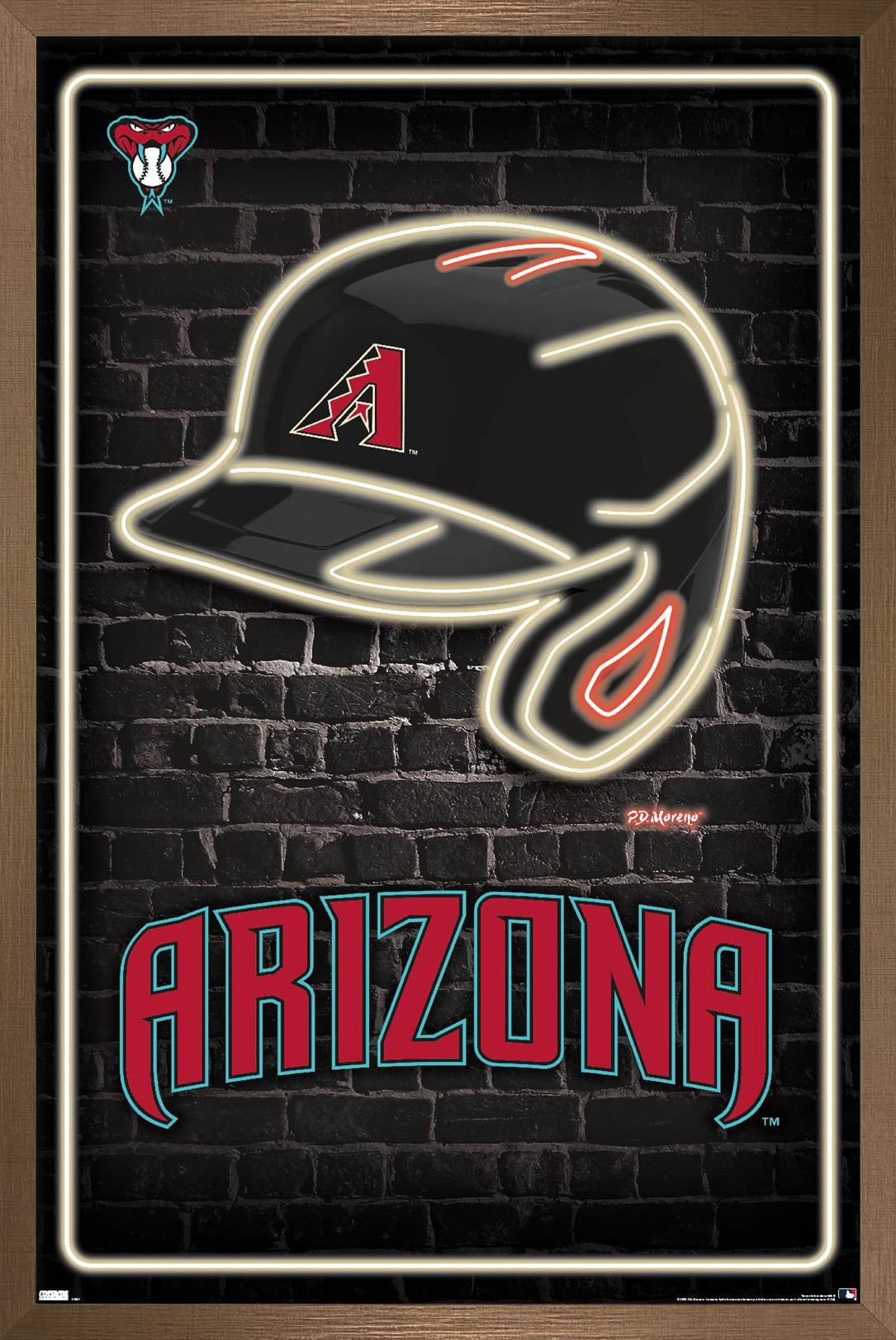 MLB Arizona Diamondbacks - Neon Helmet 23 Wall Poster, 14.725" x 22.375" Framed