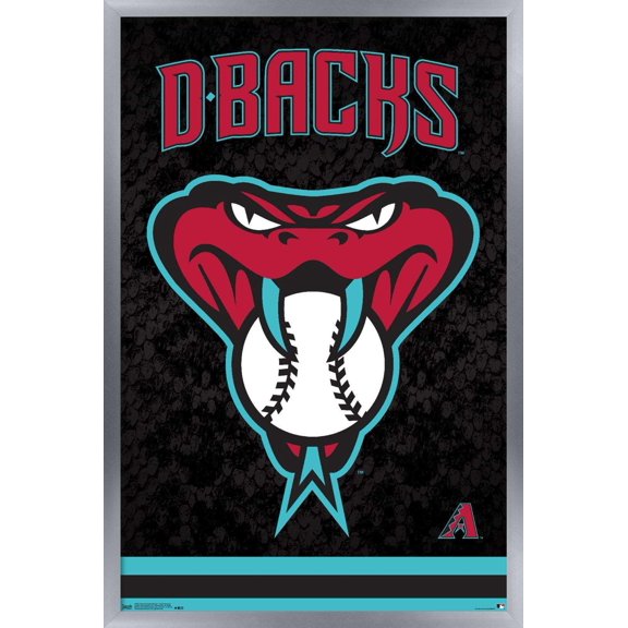 MLB Arizona Diamondbacks - Snake Head Logo Wall Poster, 14.725" x 22.375", Framed