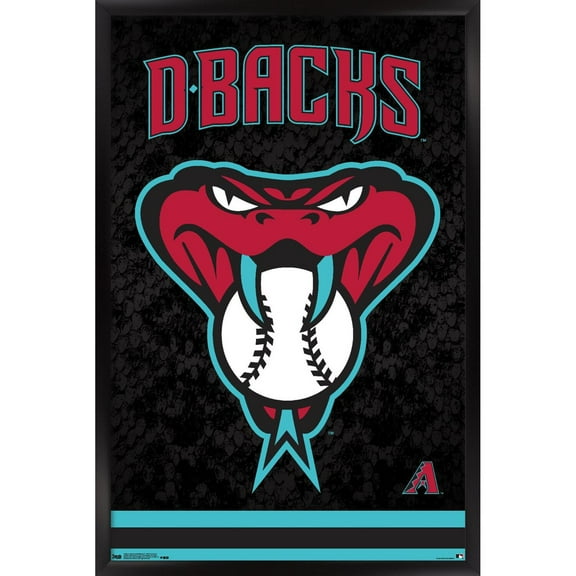 MLB Arizona Diamondbacks - Snake Head Logo Wall Poster, 22.375" x 34", Framed