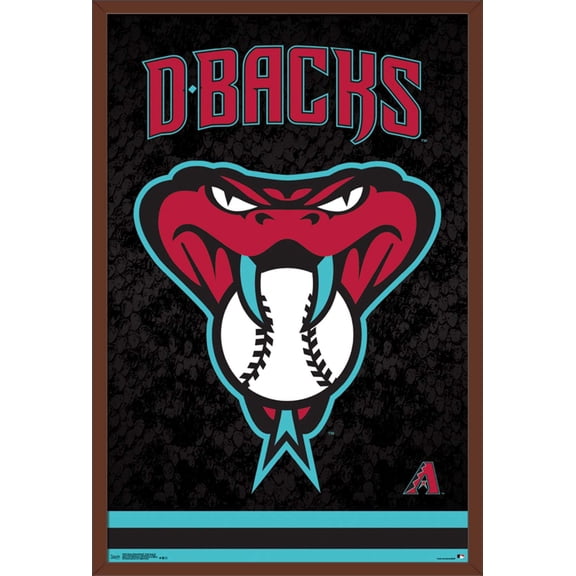 MLB Arizona Diamondbacks - Snake Head Logo Wall Poster, 22.375" x 34", Framed