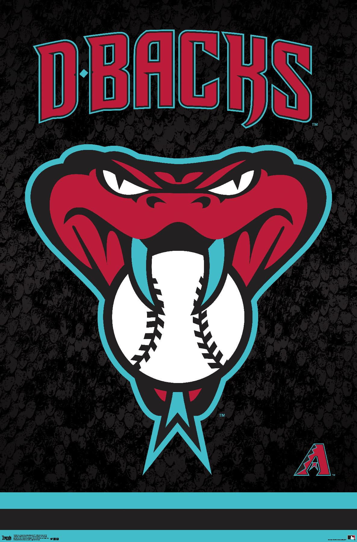 MLB Arizona Diamondbacks - Snake Head Logo Wall Poster, 22.375\, image size:1185x1800