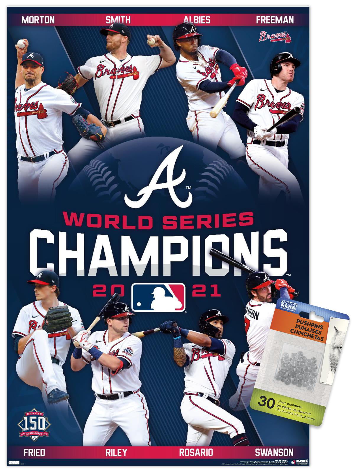 MLB Atlanta Braves - 2021 Commemorative World Series Champions Wall Poster,  22.375 x 34, Framed 