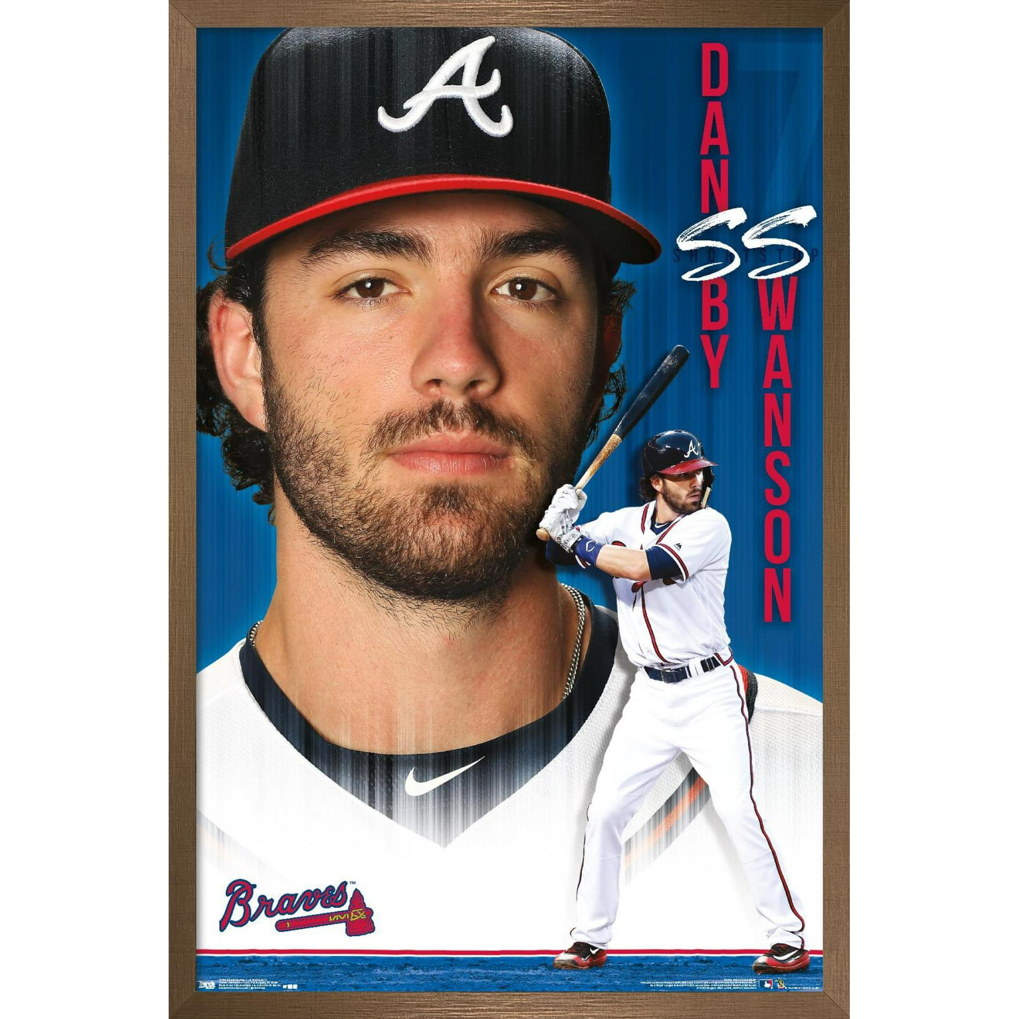 MLB Atlanta Braves - Dansby Swanson 17 Wall Poster, 14.725 x 22.375,  Framed 