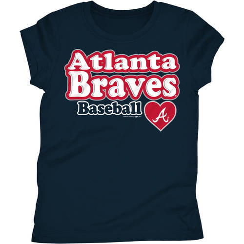 MLB Atlanta Braves Girls Short Sleeve Team Color Graphic Tee