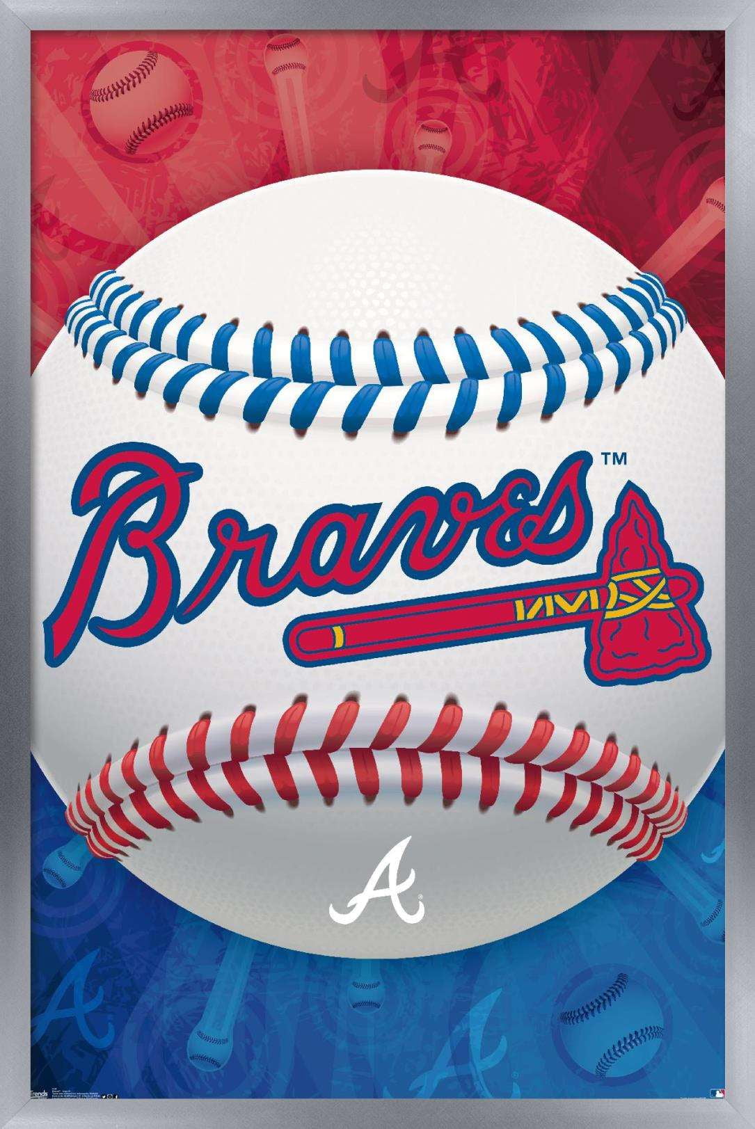 MLB Atlanta Braves - Logo 13 Wall Poster, 14.725" x 22.375", Framed