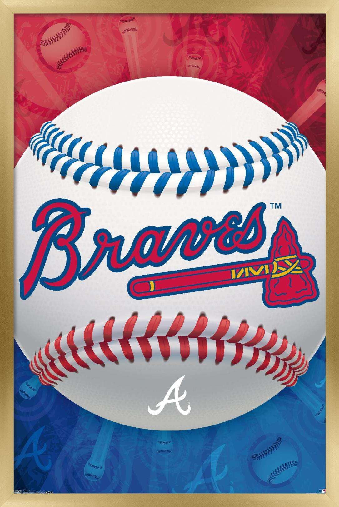 MLB Atlanta Braves - Logo 13 Wall Poster, 14.725" x 22.375", Framed