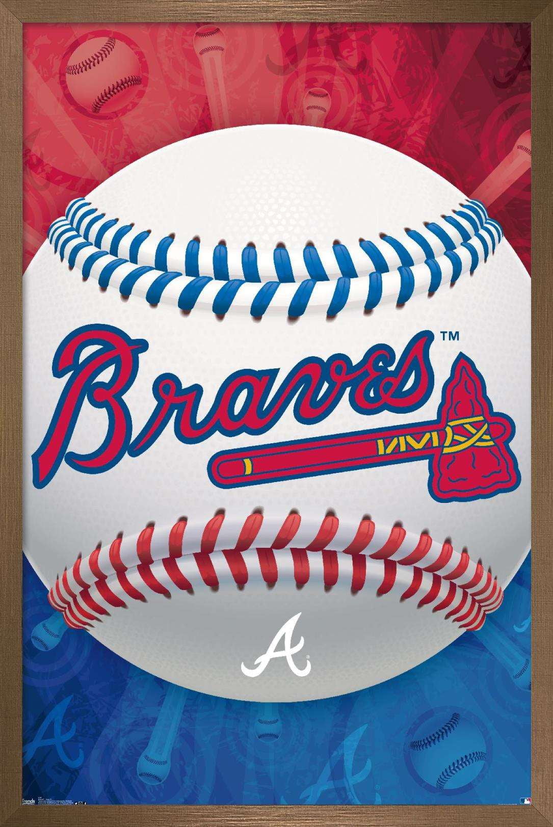 MLB Atlanta Braves - Logo 13 Wall Poster, 14.725" x 22.375", Framed